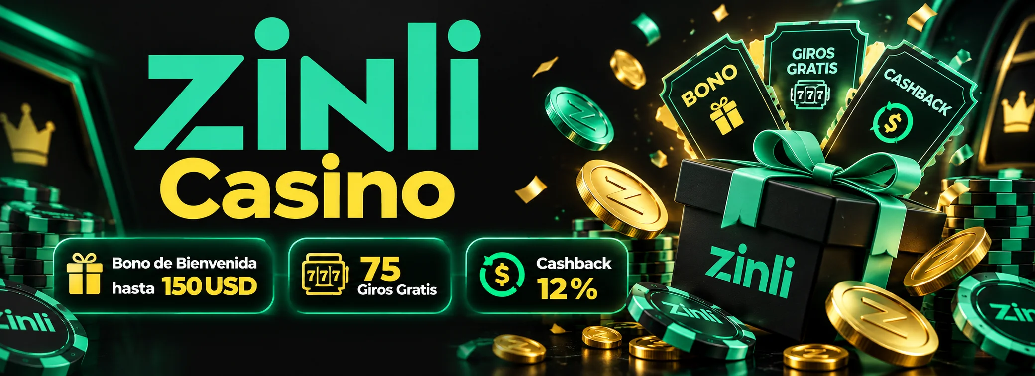 Promociones de Zinli Casino con bono de 150 USD en dólares