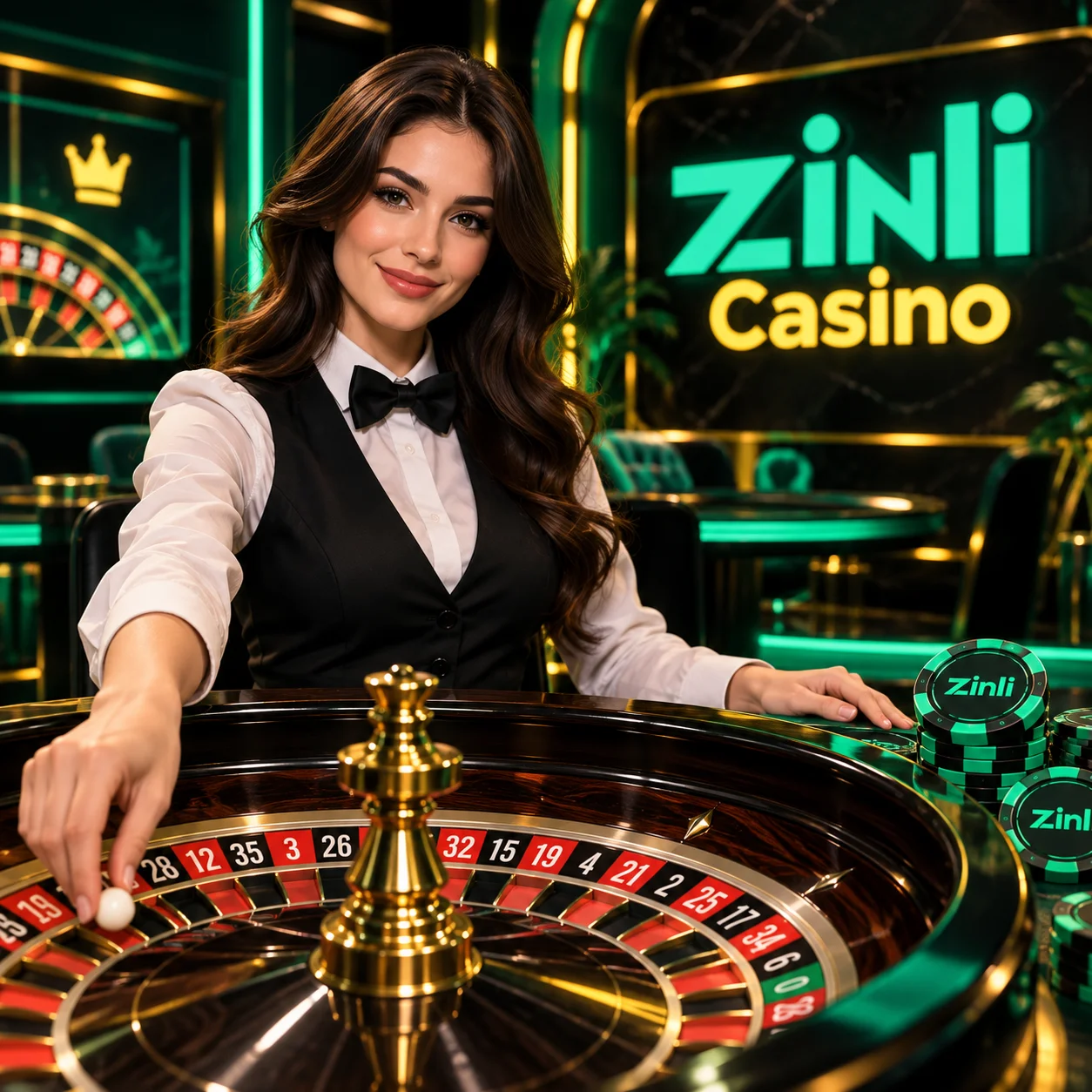 Mesa de casino en vivo de Zinli Casino con crupier en español